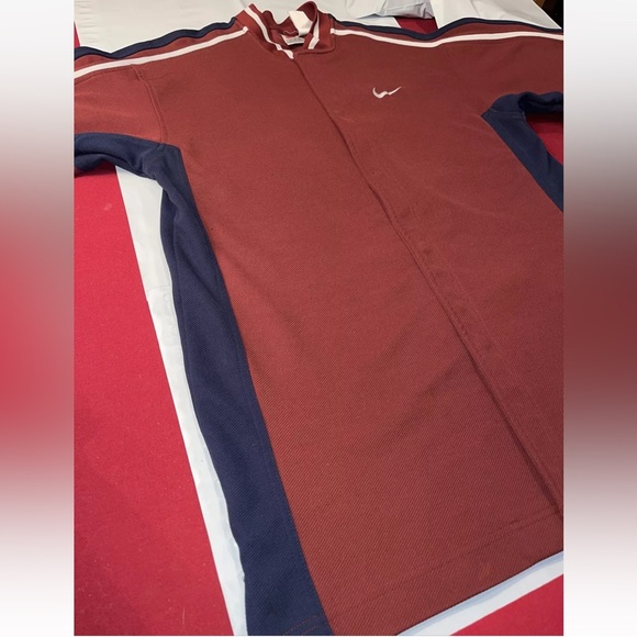 Nike retro brown blue 90s snap up Baseball JERSEY short sleeved Shirt,  men’s XL - Picture 5 of 11